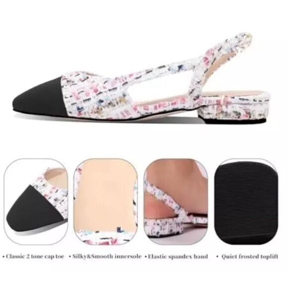 Adrizzlein Womens Slingback Flat shoes - Picture 4 of 9